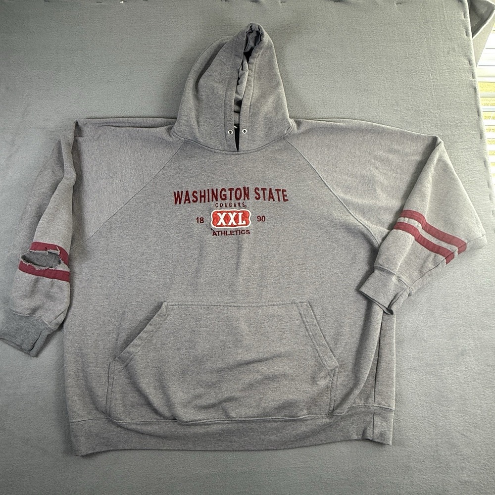 Vintage Washington State University‎ Hoodie WSU Cougars 2XL Thrashed